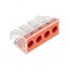 Экспресс-клемма СМК 773-174 с пастой, 4-проводная 0,75-6 мм² (блистер 5 шт/уп) REXANT