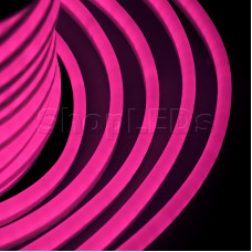 Гибкий Неон LED - розовый, оболочка розовая, бухта 50м