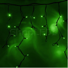 Гирлянда Айсикл (бахрома) светодиодный, 5,6 х 0,9 м, черный провод "КАУЧУК", 220В, диоды зеленые, NEON-NIGHT